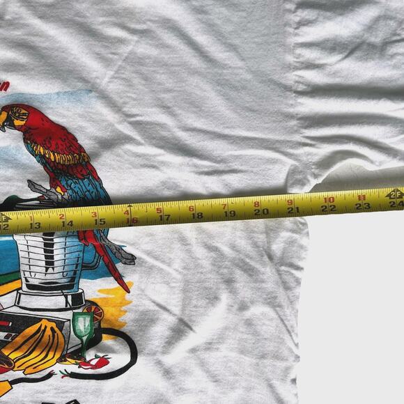 White Bahamas Graphic T Shirt Men XL Parrot Tropical Beach Vacation Colorful Tee - Picture 5 of 9